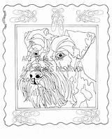 Schnauzer Coloring Handsome Dogs Digital sketch template