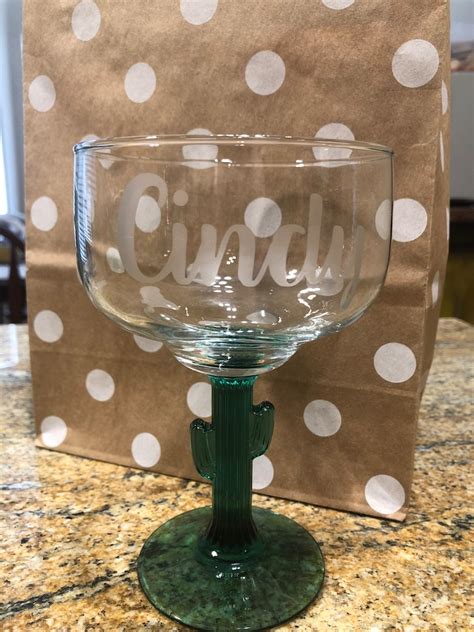 Personalized Etched Margarita Glasses Etsy