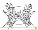 Coloriage Mains Mehndi sketch template