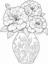 Coloring Pages Adults Printable Flower Detailed sketch template