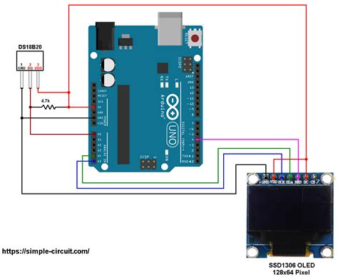 arduino  dsb sensor  ssd oled display