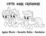 Coloring Cutie Crusaders Mark Pony Pages Little Scootaloo Sweetie Apple Bloom Bell Color Sheets Mane Printable Royal Wedding sketch template