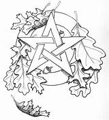 Pagan Pentacle sketch template