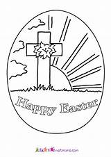 Easter Coloring Religious Pages Printable Egg Kids Christian Colouring Preschoolers Activity Cross Happy Sheets Worksheets Activities Preschool Eggs Color Cards sketch template