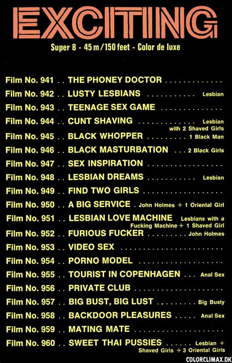 colorclimax dk exciting film index 1980