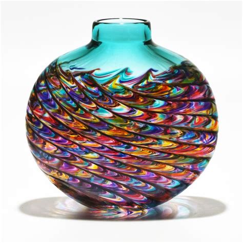 Lagoon Art Glass Vases Colored Glass Vases Art Glass Vase Glass Artwork