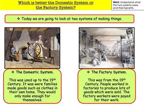 domestic system   factory system teaching resources
