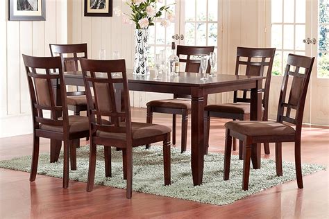 room style  piece cherry finish solid wood dining table set