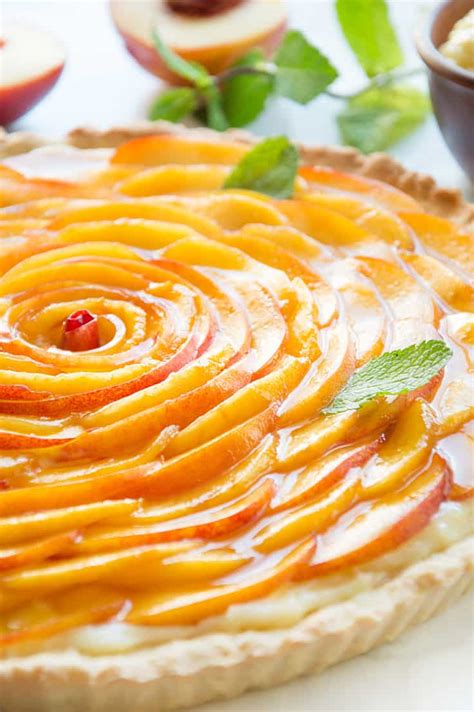Fresh Peach Crostata With Vanilla Custard Italian Recipe Book