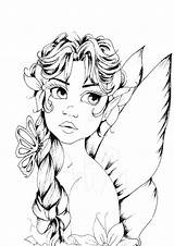 Coloring Pages Fairies Adult People Gothic Adults Fairy Faerie Colouring Printable Print Therapy Sheets Color Angels Getcolorings Getdrawings Flowers Unique sketch template