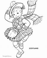 Coloring Pages Scotland Kids Leprechaun Girl Print Printable Children Colouring St Night Outline Burns Books Around Female Ecosse Color Printing sketch template