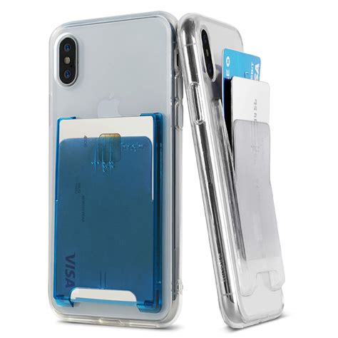 ringke slot card holder clear mist turquoise blue  pack minimalist slim hard premium pc