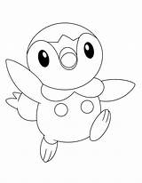 Pokemon Coloring Pages Piplup Starter sketch template