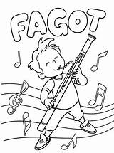 Instrumentos Fagot Musicales Viento Haciendo Infantiles sketch template