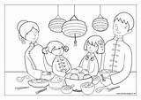 Chinese Coloring Colouring Year Pages Dinner Food Print Drawing Activity Printable Colour Kids Family Children Color Sheet Printables Craft sketch template