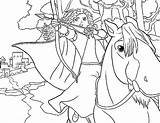 Horse Coloring Pages Princess Merida Riding Drawing Girl Aiming Target While Getcolorings Color Getdrawings Printable Little sketch template