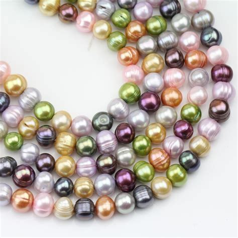 mm multi mix color natural freshwater potato  pearl stranddiy wholesalelarge hole pearls