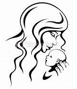 Mother Baby Kissing Vector Her Istockphoto sketch template