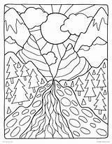 Coloring Pages Mountain Scenery Mountains Color Printable Getcolorings Print Getdrawings sketch template