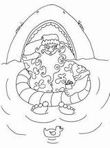 Coloring Jaws Pages Christmas Shark Chubby Getcolorings Getdrawings Printable Etsy sketch template