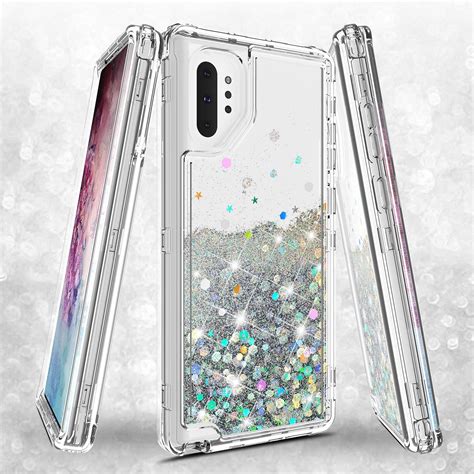 samsung galaxy note  casehard clear glitter sparkle flowing liquid heavy duty shockproof