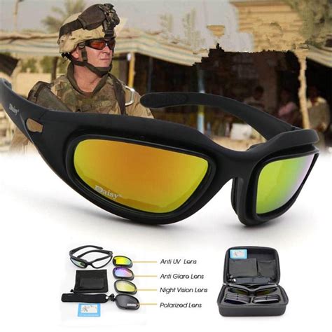 daisy c5 polarized goggles military sunglasses 4 lens kit desert storm