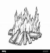 Firewood Monochrome sketch template