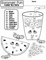 Summer Worksheets School Kindergarten Color Worksheet Math Tens Grade 2nd Freebie Students Pages Kids Activities Counting Will Preschool Themed Fun sketch template