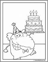 Birthday Coloring Elephant Happy Pages Printable Cake Colorwithfuzzy sketch template