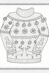 Coloring Pages Sweater Ugly Christmas Holiday Colouring Sweaters Template Sheet Adult Sheets Book Color Haven Creative Dover Printable Publications Doverpublications sketch template