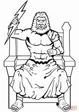 Zeus Coloring Greek God Pages Printable Thunderbolt Template sketch template