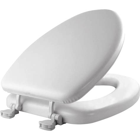 shop mayfair lift  white cushioned vinyl elongated toilet seat  lowescom
