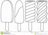 Popsicle Ice Cream Icon Coloring Set Preview sketch template