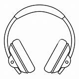 Headphone Earphone Hoofdtelefoon Pictogram Vectorified Gehoorbescherming sketch template