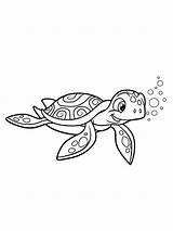 Coloring Turtle Sea Pages Printable Animals Color Kids Print sketch template