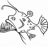 Coloring Pages Fish Angler Silly Shaped Funny Face Getcolorings sketch template