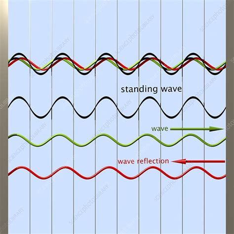 standing wave formation diagram stock image  science