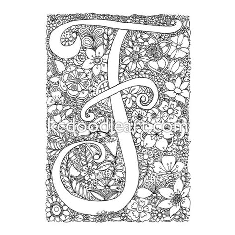 instant digital  adult coloring page letter   etsy