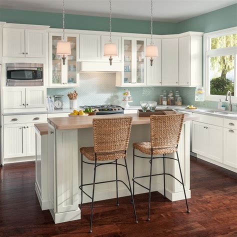 american woodmark custom kitchen cabinets shown  cottage style