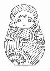Coloring Russian Dolls Pages Adult Colouring Doll Printable Adults Everyone Russe Printables Disney Nesting Coloriage Russia Color Template Matryoshka Print sketch template