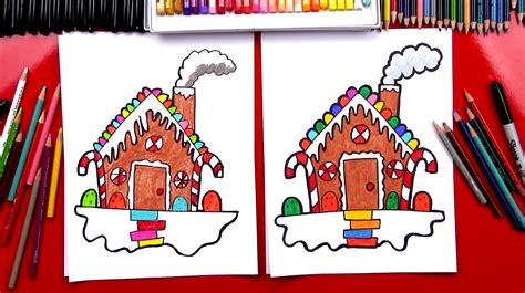 draw  gingerbread house art  kids hub