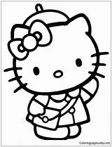 Hello Cool Kitty Pages Coloring Color sketch template