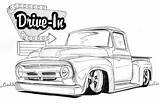 1956 F100 Lowrider Coloriages Artwanted Kleurplaat Colorier F150 Antiguos Clipartkid sketch template