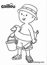 Beach Printable Coloring Pages Caillou Go Kids Adults sketch template