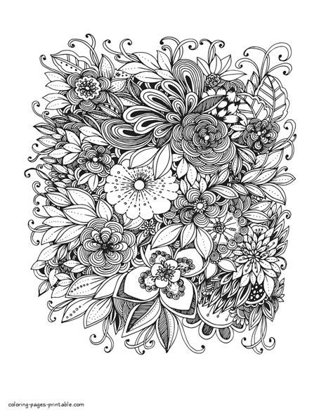 spring flowers coloring sheets  adults coloring pages printablecom