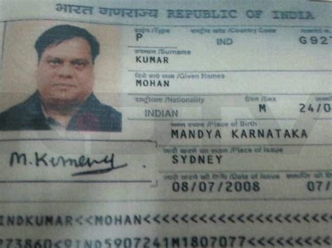 information  chhota rajans fake passport    indian consulate