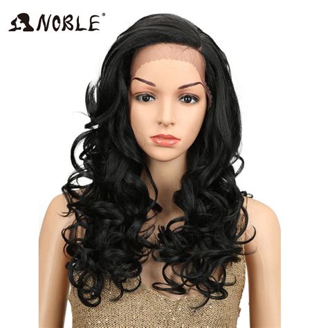 Buy Noble Long Curly Lace Front Wig Natural Black 1b