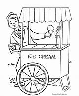 Coloring Summer Ice Cream Pages Printable Kids Shop Sheets Summertime Truck Print Fun 5th Grade Cart Color Time Worksheets Winter sketch template