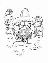 Coloring Pages Garfield Taco Tacos Mexico Mayo Cinco Adult Popular Choose Board sketch template