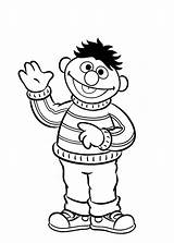 Ernie Coloring Pages Bert Jacket Life Getcolorings Color sketch template